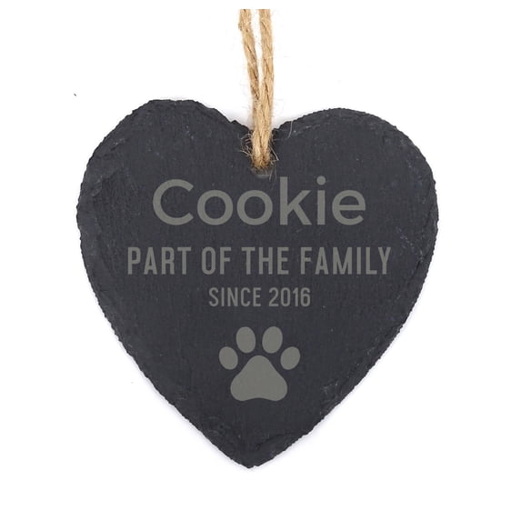 Darling Souvenir MADE WITH LOVE Personalized Pet Dog Memorial Hanging Slate Christmas Tree Heart Ornament Custom Gift