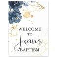 thumbnail image 1 of Darling Souvenir MADE WITH LOVE PersonalizedWelcomeSignFor Baptism,Blue FlowersParty Supplies Great For Your Celebrations- 18x 12, 1 of 5