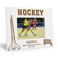 thumbnail image 1 of Darling Souvenir MADE WITH LOVEPersonalized WoodEngraved Picture Frame, Table Top WhitePhotoFrame (Hockey) Customizable Quote - 4x6 Inches Horizontal, 1 of 8