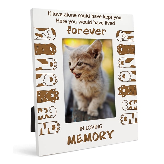 Darling Souvenir Made With Love Engraved Table Top Photo Frame Wooden Forever In Lovely Memory Quotes White Picture Frame Gift For Brothers Day, 4x6 Inches Vertical Photo Size