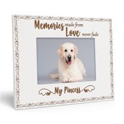 Darling Souvenir Made With Love Engraved Table Top Photo Frame Wooden Memories Made From Love Never Fade Quotes White Picture Frame Gift For Brothers Day, 4x6 Inches Horizontal Photo Size