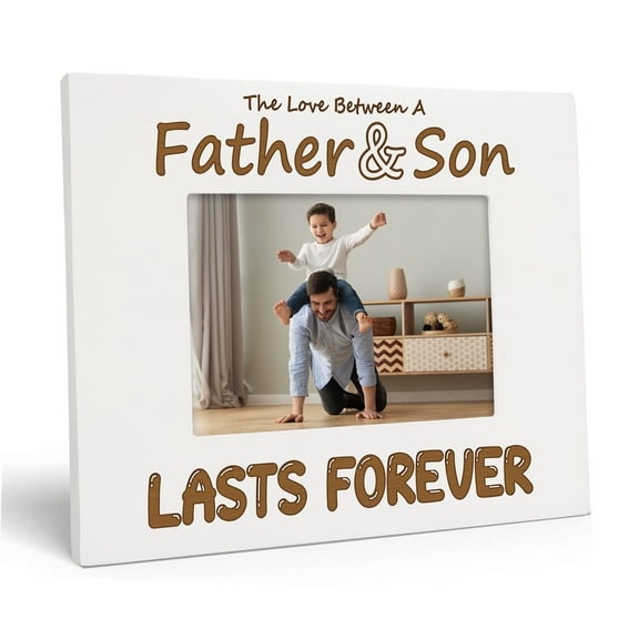Darling Souvenir Made With LoveEngraved Table Top Photo FrameWooden Special To Be A Dad Quotes White Picture Frame Gift For Father's Day, 4x6 Photo Size Horizontal