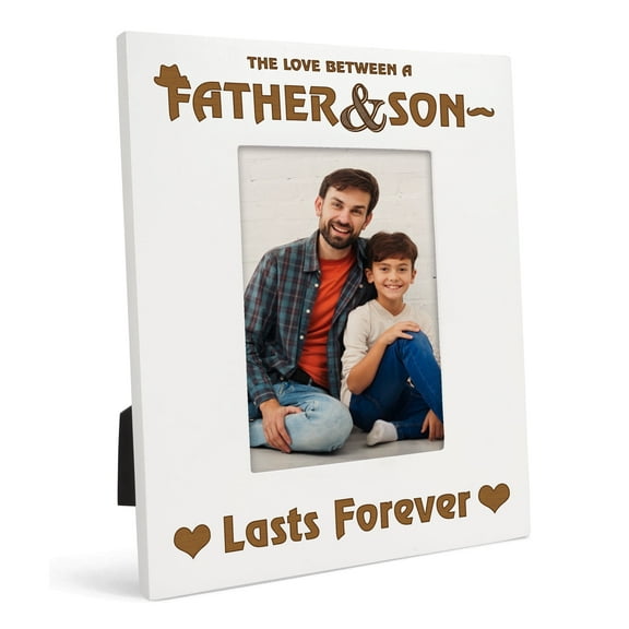Darling Souvenir Made With LoveEngraved Table Top Photo FrameWooden Special To Be A Dad Quotes White Picture Frame Gift For Father's Day, 4x6 Photo Size Vertical