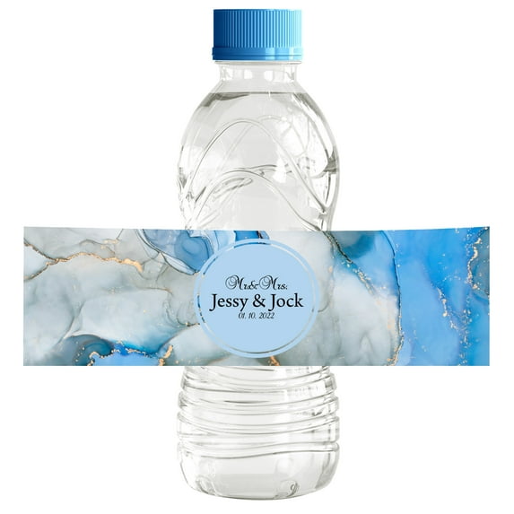 Darling Souvenir Marble Texture WaterBottleLabels For Wedding Self Adhesive Party Collection Ideal For Wedding Anniversary, Celebrations- Pack Of 32