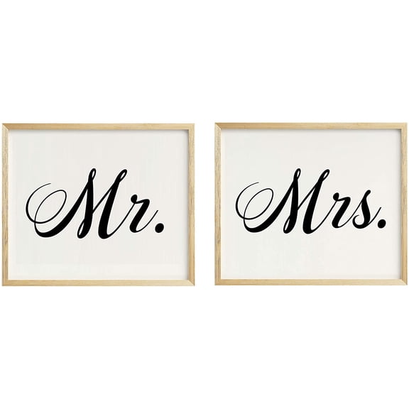 Darling Souvenir Mr and Mrs Wedding Party Sign Signage Party Print - Frame Not Included