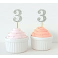 thumbnail image 1 of Darling Souvenir, Number 3 Birthday Cupcake Toppers, Birthday/ Anniversary Party Dessert Decorations - Pack Of 20, 1 of 3