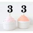 thumbnail image 1 of Darling Souvenir, Number 3 Birthday Cupcake Toppers, Birthday/ Anniversary Party Dessert Decorations - Pack Of 20, 1 of 3