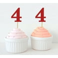 thumbnail image 1 of Darling Souvenir, Number 4 Birthday Year Cupcake Toppers, Birthday/ Anniversary Party Dessert Decorations - Pack Of 20, 1 of 3