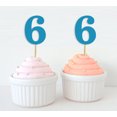 thumbnail image 1 of Darling Souvenir, Number 6 Birthday Year Cupcake Toppers, Birthday/ Anniversary Party Dessert Decorations - Pack Of 20, 1 of 3