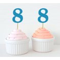 thumbnail image 1 of Darling Souvenir, Number 8 Birthday Year Cupcake Toppers, Birthday/ Anniversary Party Dessert Decorations - Pack Of 20, 1 of 3