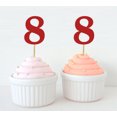 thumbnail image 1 of Darling Souvenir, Number 8 Birthday Year Cupcake Toppers, Birthday/ Anniversary Party Dessert Decorations - Pack Of 20, 1 of 3