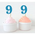 thumbnail image 1 of Darling Souvenir, Number 9 Birthday Year Cupcake Toppers, Birthday/ Anniversary Party Dessert Decorations - Pack Of 20, 1 of 3