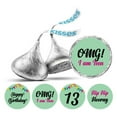 thumbnail image 1 of Darling Souvenir OMG I Am Teen 13th Birthday Stickers 190 Pcs Chocolate Labels DIY-Mint, 1 of 1
