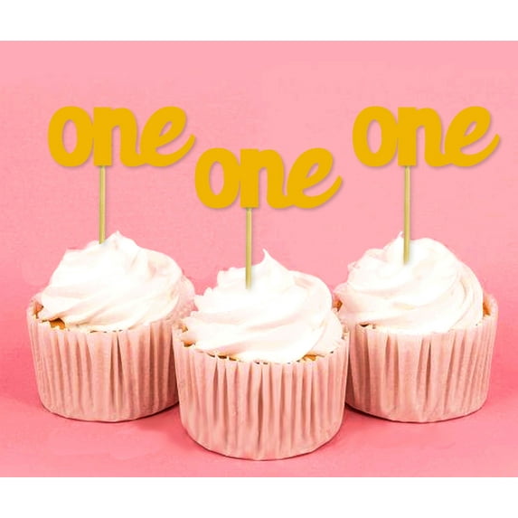 Darling Souvenir, One First Birthday Cupcake Toppers, Dessert Decorations - Pack Of 20