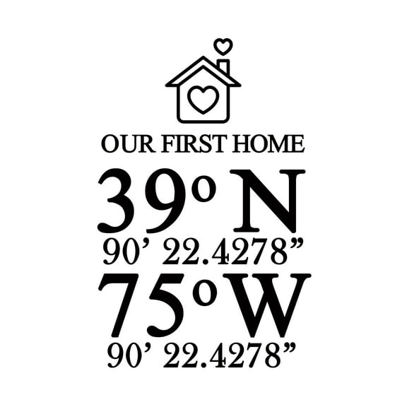 Darling Souvenir Our First Home Wall Decor Burlap Print Address Coordinates Personalized Housewarming Gift-Burlap Print Only(8 x 10 Inches)