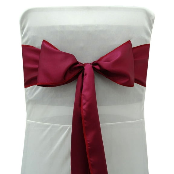 Darling Souvenir Pack Of 10 Satin Chair Sashes Bow Sash For Wedding & Events Supplies Party Decoration Chair Cover Sash - Colors Available