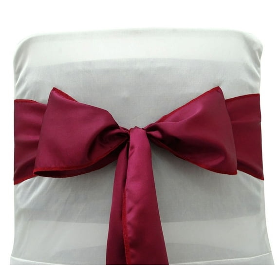 Darling Souvenir Pack Of 100 Satin Chair Sashes Bow Sash For Wedding & Events Supplies Party Decoration Chair Cover Sash - Colors Available
