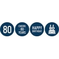 thumbnail image 1 of Darling Souvenir Pack Of 190 Pcs Chocolate Labels Cheers 80th Birthday Theme Stickers-Navy Blue, 1 of 1