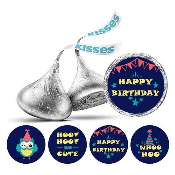 Darling Souvenir Pack of 190 Pcs Birthday Party Theme Stickers chocolate Labels DIY-Royal Blue