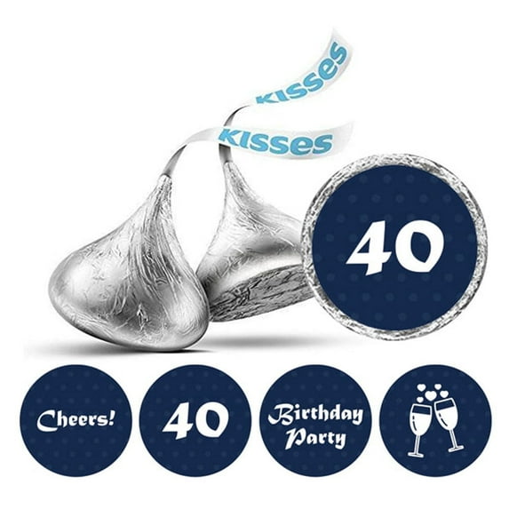 Darling Souvenir Pack of 190 Pcs DIY Cheers 40th Birthday Stickers chocolate Labels-Navy Blue