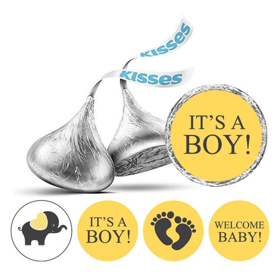 Darling Souvenir Yellow 190 Pieces Baby Shower Favor Stickers - Mini Candy Stickers & Chocolate Wrapper Labels for Party Favors & Decorations