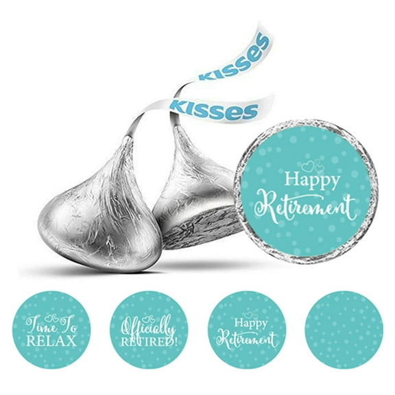 Darling Souvenir Pack of 190 Pcs chocolate&nbsp;Retirement Theme&nbsp;Stickers Party Favor-Light Blue