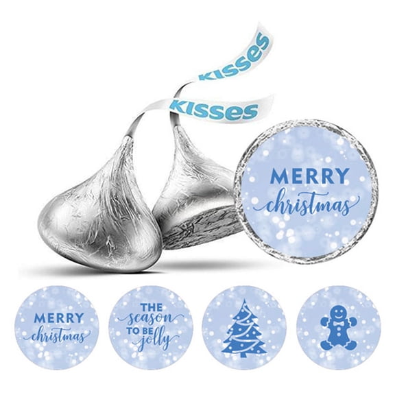 Darling Souvenir Party Favor Christmas Theme&nbsp;Stickers&nbsp;chocolate&nbsp;Candy Labels 190 Pcs-Light Blue