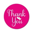 thumbnail image 1 of Darling Souvenir Personalized 1.6 Inches Round Fuchsia Pink DIY Heart Calligraphy Thank You Stickers-45 Pcs, 1 of 4