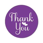 Darling Souvenir Personalized 1.6 Inches Round Purple DIY Heart Calligraphy Thank You Stickers-45 Pcs