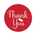 thumbnail image 1 of Darling Souvenir Personalized 1.6 Inches Round Red DIY Heart Calligraphy Thank You Stickers-45 Pcs, 1 of 4