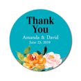 thumbnail image 1 of Darling Souvenir Personalized Bride Groom Names And Date Envelope Seals 45 Pcs Round Rose Floral Thank You Stickers-Turquoise Blue, 1 of 1