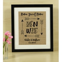 Darling Souvenir Personalized Burlap Print Coordinates New House Housewarming First Home Gift-Burlap Print Only(8 x 10 Inches)