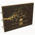 thumbnail image 1 of Darling Souvenir Personalized Engraved Laser Cut Wedding Guest Book Wooden Cover Sign-in Book Registry Guestbook Scrapbook-8H, 1 of 7