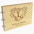 thumbnail image 1 of Darling Souvenir Personalized Engraved Laser Cut Wedding Guest Book Wooden Cover Sign-in Book Registry Guestbook Scrapbook-93, 1 of 7