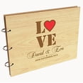 thumbnail image 1 of Darling Souvenir Personalized Engraved Laser Cut Wedding Guest Book Wooden Cover Sign-in Book Registry Guestbook Scrapbook-93, 1 of 1