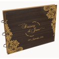 thumbnail image 1 of Darling Souvenir Personalized Engraved Laser Cut Wedding Guest Book Wooden Cover Sign-in Book Registry Guestbook Scrapbook-A2, 1 of 7
