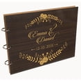 thumbnail image 1 of Darling Souvenir Personalized Engraved Laser Cut Wedding Guest Book Wooden Cover Sign-in Book Registry Guestbook Scrapbook-BP, 1 of 7