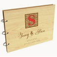 thumbnail image 1 of Darling Souvenir Personalized Engraved Laser Cut Wedding Guest Book Wooden Cover Sign-in Book Registry Guestbook Scrapbook-BR, 1 of 5