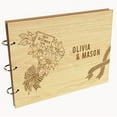 thumbnail image 1 of Darling Souvenir Personalized Engraved Laser Cut Wedding Guest Book Wooden Cover Sign-in Book Registry Guestbook Scrapbook-CX, 1 of 6
