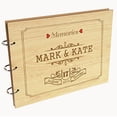 thumbnail image 1 of Darling Souvenir Personalized Engraved Laser Cut Wedding Guest Book Wooden Cover Sign-in Book Registry Guestbook Scrapbook-D7, 1 of 7