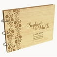 thumbnail image 1 of Darling Souvenir Personalized Engraved Laser Cut Wedding Guest Book Wooden Cover Sign-in Book Registry Guestbook Scrapbook-ES, 1 of 7