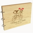 thumbnail image 1 of Darling Souvenir Personalized Engraved Laser Cut Wedding Guest Book Wooden Cover Sign-in Book Registry Guestbook Scrapbook-G5, 1 of 7