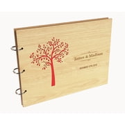 Darling Souvenir Personalized Engraved Laser Cut Wedding Guest Book Wooden Cover Sign-in Book Registry Guestbook Scrapbook-GR