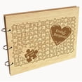 thumbnail image 1 of Darling Souvenir Personalized Engraved Laser Cut Wedding Guest Book Wooden Cover Sign-in Book Registry Guestbook Scrapbook-IL, 1 of 7