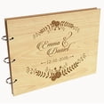 thumbnail image 1 of Darling Souvenir Personalized Engraved Laser Cut Wedding Guest Book Wooden Cover Sign-in Book Registry Guestbook Scrapbook-NB, 1 of 7