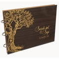thumbnail image 1 of Darling Souvenir Personalized Engraved Laser Cut Wedding Guest Book Wooden Cover Sign-in Book Registry Guestbook Scrapbook-QK, 1 of 7