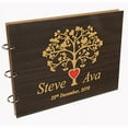 thumbnail image 1 of Darling Souvenir Personalized Engraved Laser Cut Wedding Guest Book Wooden Cover Sign-in Book Registry Guestbook Scrapbook-ST, 1 of 7
