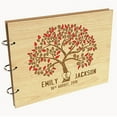 thumbnail image 1 of Darling Souvenir Personalized Engraved Laser Cut Wedding Guest Book Wooden Cover Sign-in Book Registry Guestbook Scrapbook-V0, 1 of 7