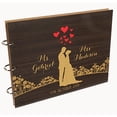thumbnail image 1 of Darling Souvenir Personalized Engraved Laser Cut Wedding Guest Book Wooden Cover Sign-in Book Registry Guestbook Scrapbook-VF, 1 of 7