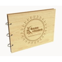 Darling Souvenir Personalized Engraved Laser Cut Wedding Guest Book Wooden Cover Sign-in Book Registry Guestbook Scrapbook-WR